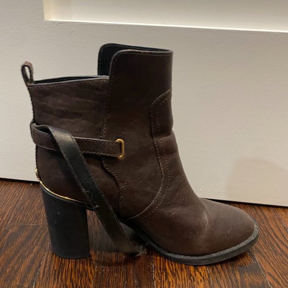 Tory Burch Brown Leather Healed Bootie - Size 8.5 - Picture 3 of 4